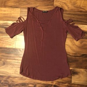 Medium cold shoulder top